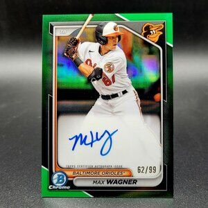 2024 Bowman Chrome Max Wagner True Green Refractor Auto Retail Exclusive /99